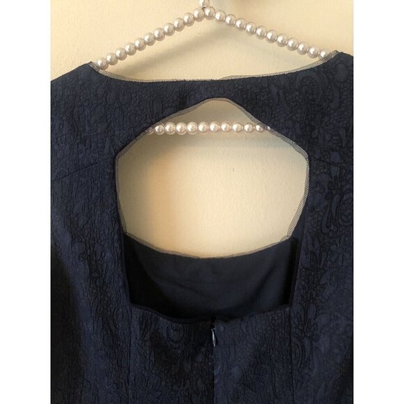 NWT BCBG Paris Womens Size 6 Sally Dress Navy Blue Lace Cutout Fit & Flare - Picture 6 of 8